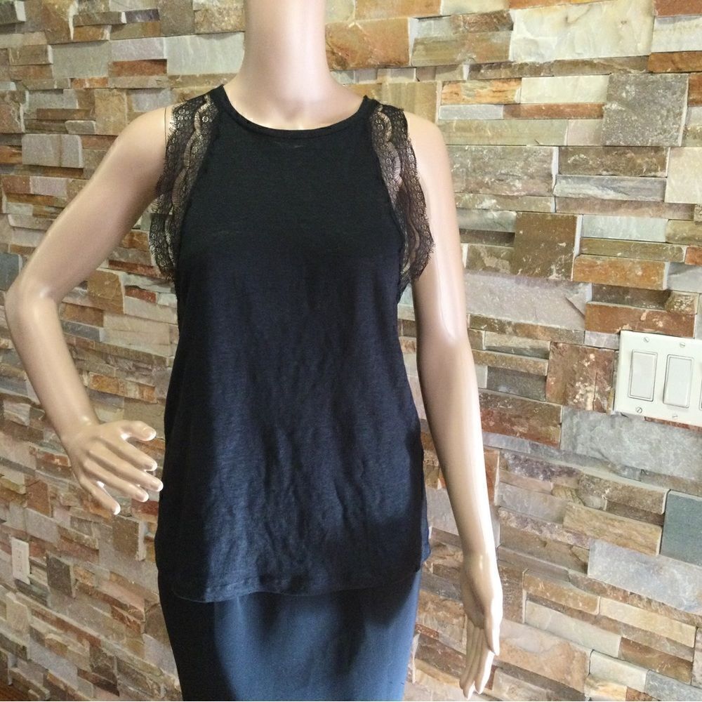 SANDRO Lame Lace Sleeveless Top